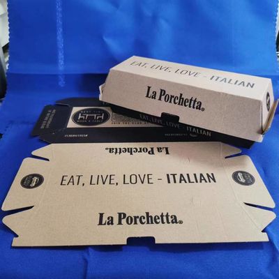 کیفیت  Pizza Packaging Paper Packaging Box Featuring Gravure Printing Surface Handling Constructed from Paper Suitable for Food Industry Packaging کارخانه