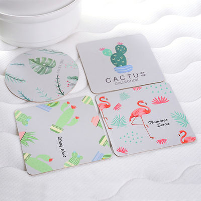 کیفیت  Absorbent Paper Promotional Drink Coasters / Custom Round Coasters For Drinks کارخانه