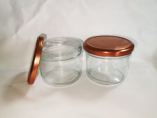 قوطی شیشه ای کاویار استاندارد 8OZ 240ml با پوشش فلزی