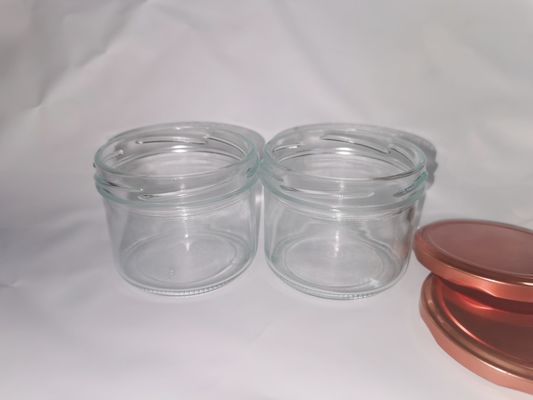 قوطی شیشه ای کاویار استاندارد 8OZ 240ml با پوشش فلزی