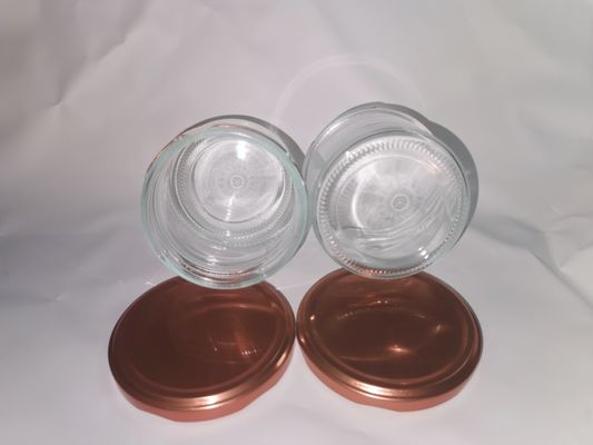 قوطی شیشه ای کاویار استاندارد 8OZ 240ml با پوشش فلزی