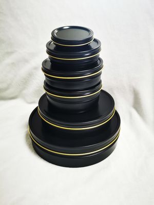 خلاء خالی قوطی قوطی کاویار بسته بندی درجه غذایی 1000 میلی لیتر / گرم 1 کیلوگرم با سیاه مات در داخل طلا