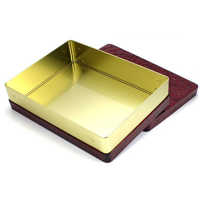 قوطی های فلزی مستطیل بزرگ چاپ برای بسته بندی کوکی و شکلات