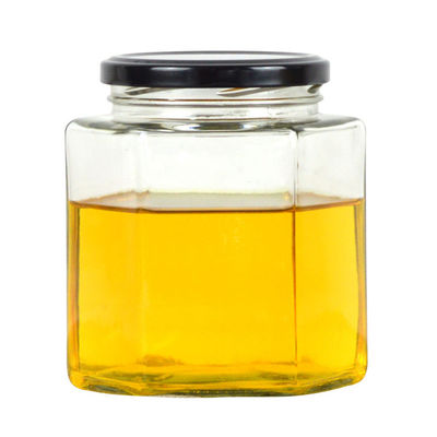 بطری هکساگون شیشه شفاف 100 میلی لیتر 500 میلی لیتر با پوشش فلزی برای کرم عسل