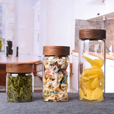 بطری شیشه ای مقاوم در برابر گرما با پوشش بالای پیچ چوبی