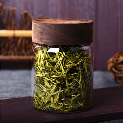 بطری شیشه ای مقاوم در برابر گرما با پوشش بالای پیچ چوبی