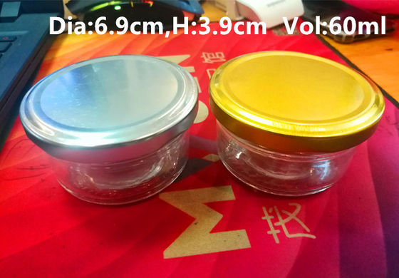 آبمیوه ی بسته بندی کاویار شیشه ای شفاف 1 اونس 50-60 گرم تایید شده توسط FDA