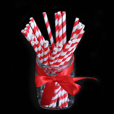 مواد غذایی درجه بازیافتی Biodegradable Paper Straws چاپ شده دوستدار محیط زیست