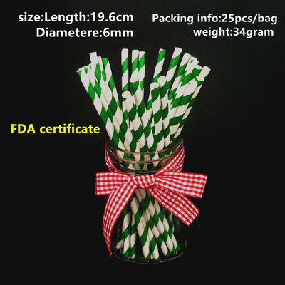 مواد غذایی درجه بازیافتی Biodegradable Paper Straws چاپ شده دوستدار محیط زیست